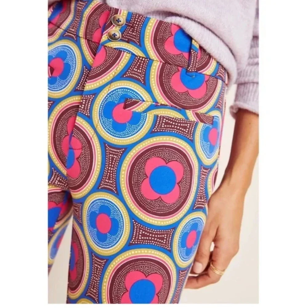 Anthropologie Multicolor Patterned Ankle Pants - Picture 3 of 4